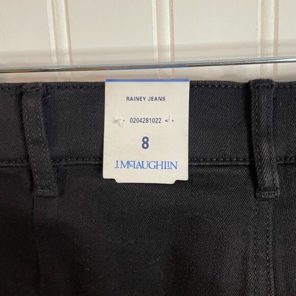 J.McLaughlin Womens Black Rainey Long Bottom Pants Size 8 Cotton Blend Slim Fit - Picture 15 of 16